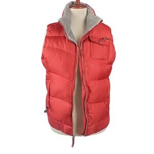 Red Duck Down Puffer Vest Gorpcore Blokecore Hiking Streetwear Athleisure MED